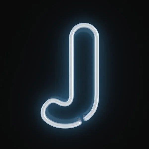Neon lettertype alfabet j — Stockfoto