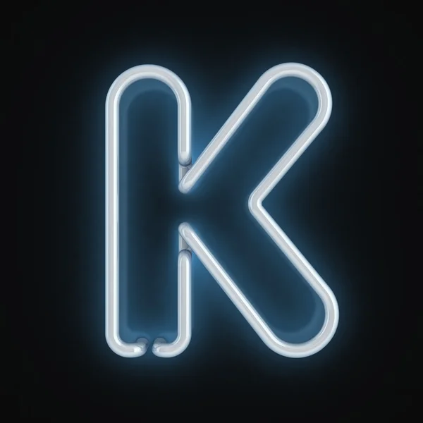 Neon yazı harf k — Stok fotoğraf