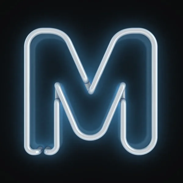 Νέον γραμματοσειρά γράμμα m — Φωτογραφία Αρχείου