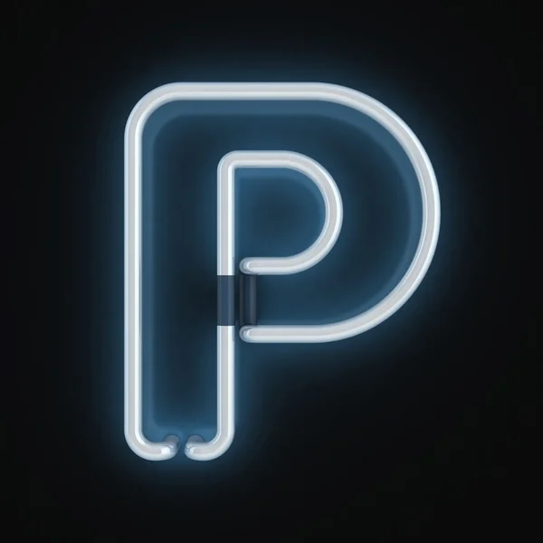 Neon czcionki litery p — Zdjęcie stockowe