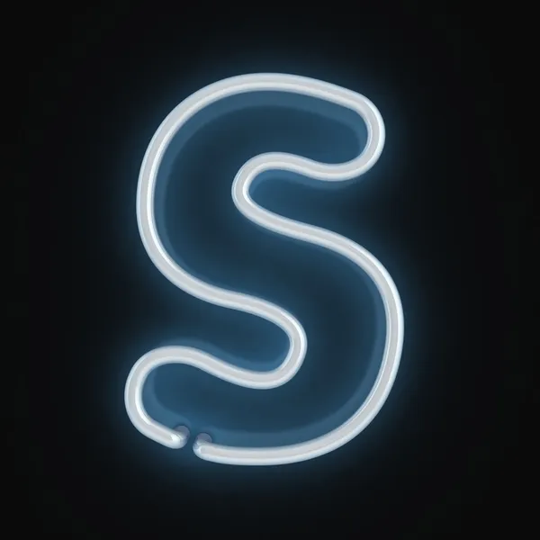 Neon lettertype brief s — Stockfoto