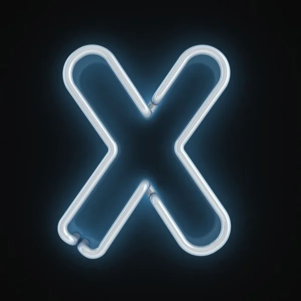 Neonowe litery czcionki x — Zdjęcie stockowe