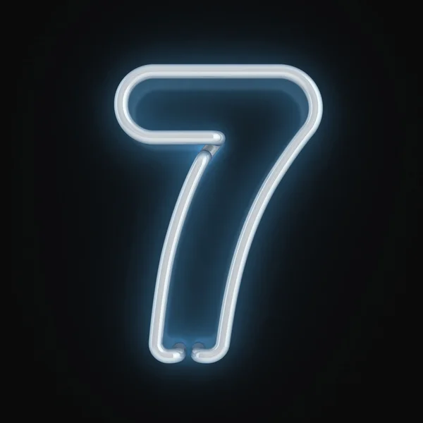 Neon light font number seven — Stock Photo, Image