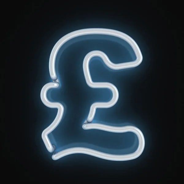 Símbolo de libra de fonte de luz de néon — Fotografia de Stock
