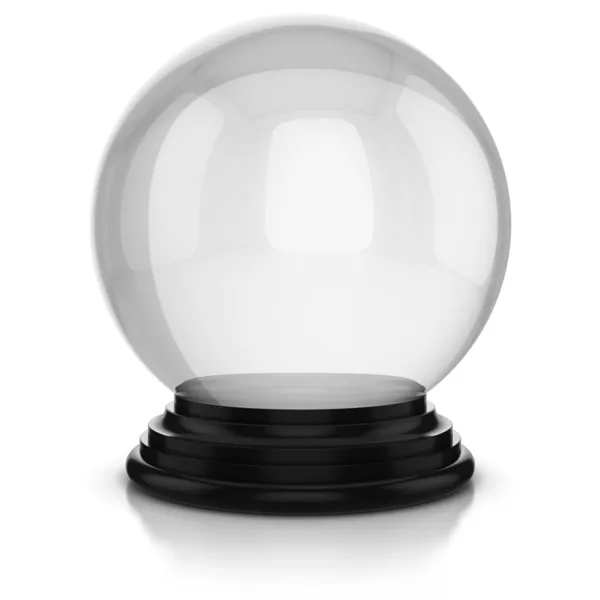 Bola de cristal vazia isolada sobre fundo branco — Fotografia de Stock