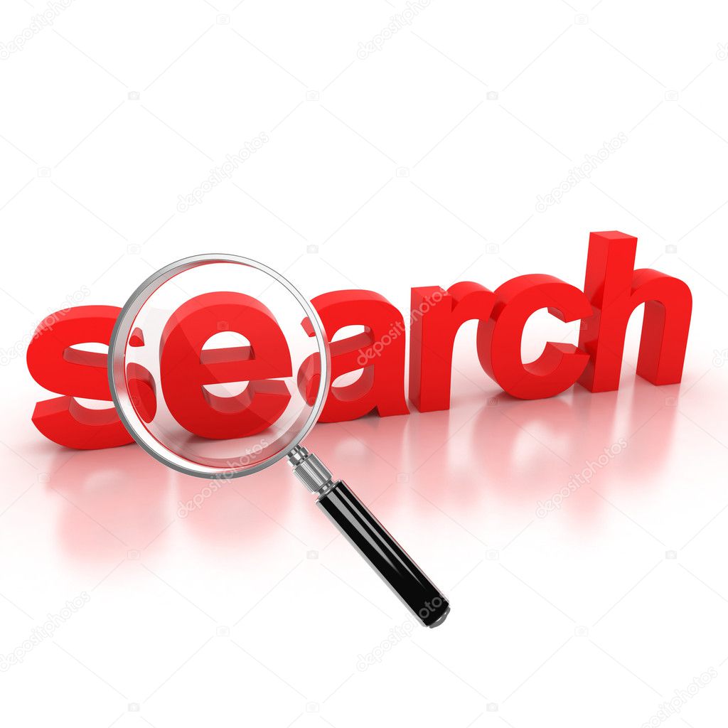 Search icon - search 3d letters under the magnifier