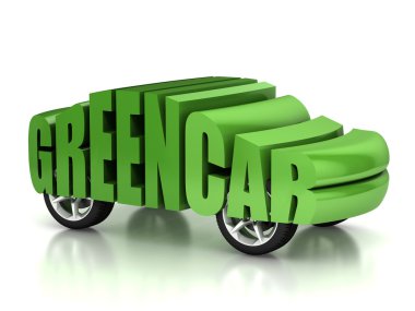 yeşil araba 3d konsept