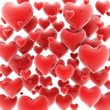 Hearts 3d background clipart