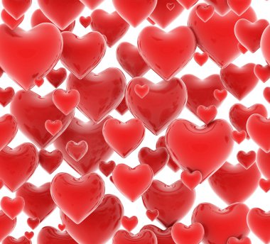 Seamless 3d hearts pattern clipart