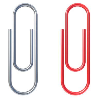 Paper clip isolated over white background clipart