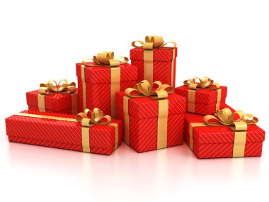 Gift boxes over white background clipart