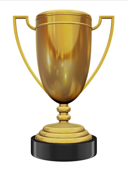 3d trophy old gold — Stock Photo, Image