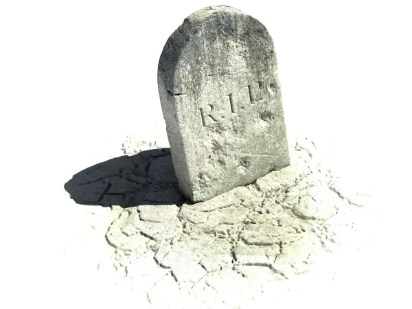 Могильный камень на белом фоне — стоковое фото