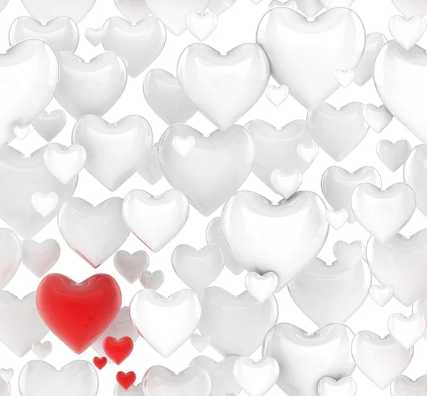 Nahtlose 3D-Herzen Hintergrund — Stockfoto