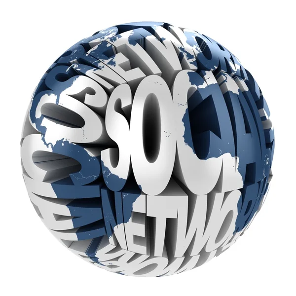 Social network abstract globe — Stock Photo, Image