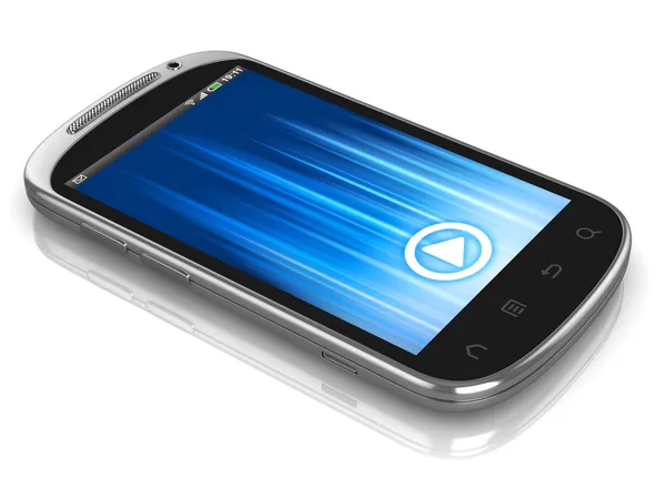 Teléfono inteligente, teléfono de pantalla táctil aislado en el fondo blanco — Foto de Stock