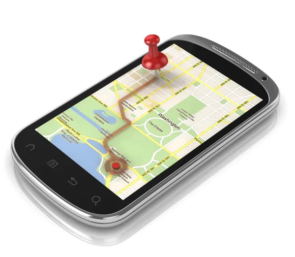 Chytrý telefon navigace — Stock fotografie