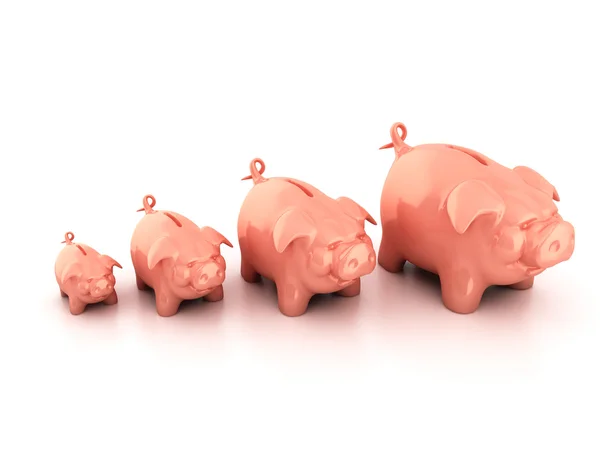 Piggy bank growing — Stock Photo, Image