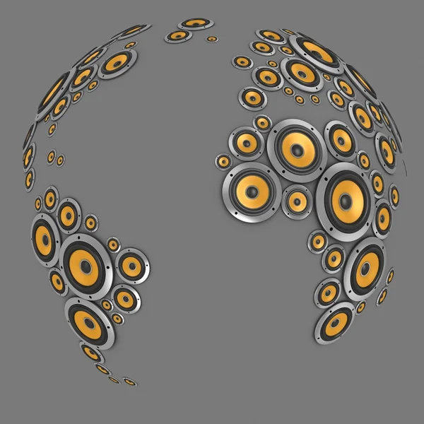 Planet av ljud 3d illustration — Stockfoto