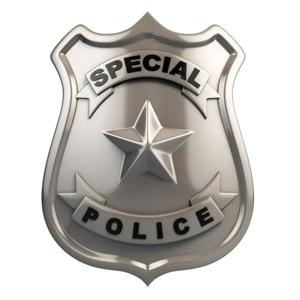 Distintivo policial isolado — Fotografia de Stock