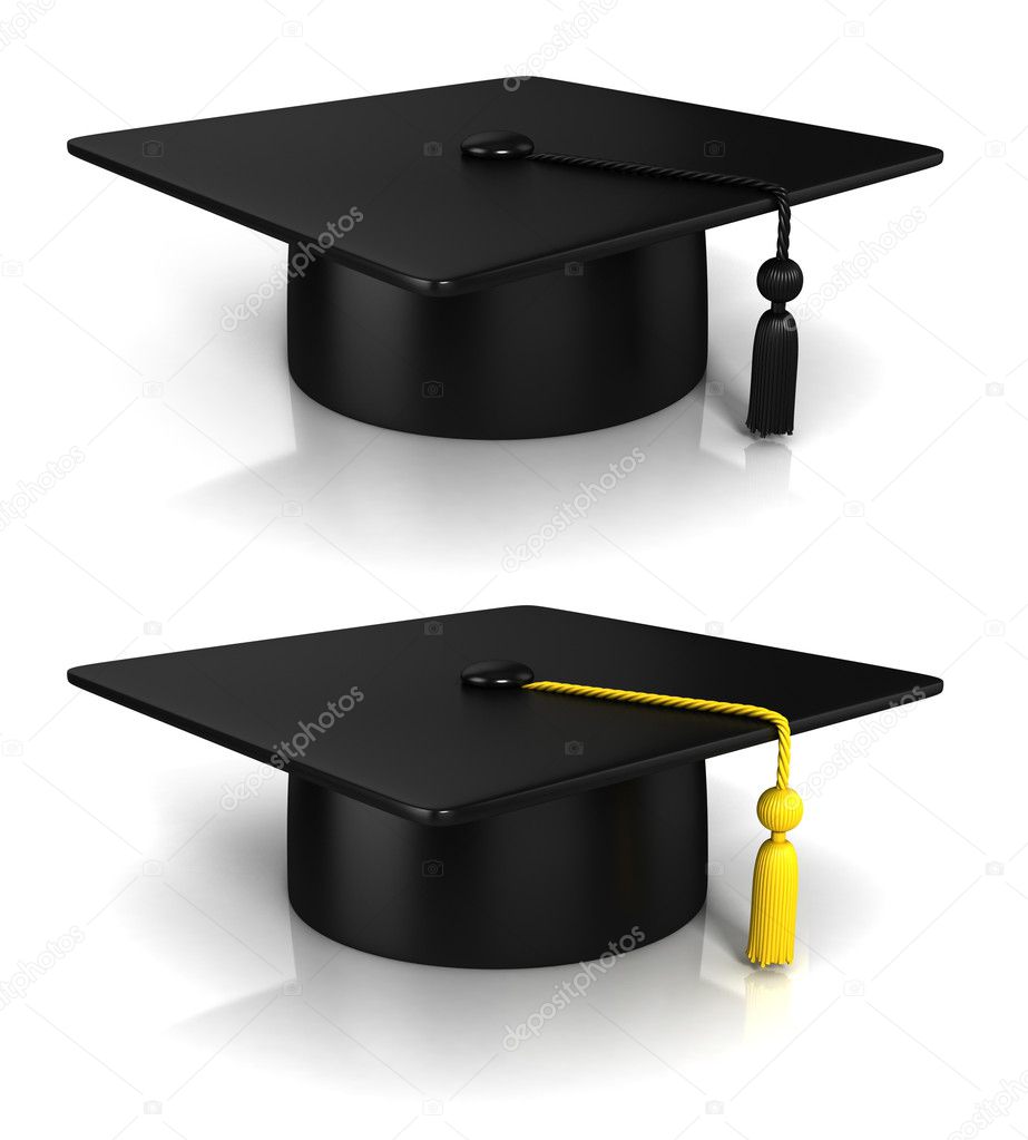 Graduation Cap 3d rendering - two variations