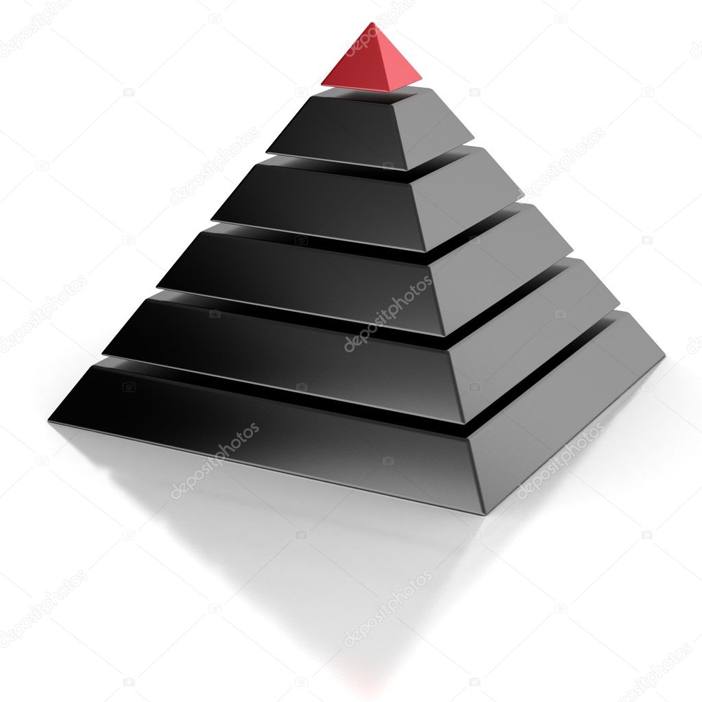 Pyramid, hierarchy abstract 3d concept