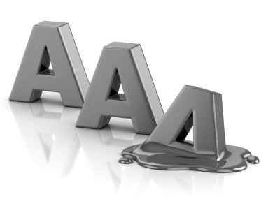 AAA credit rating downgrade clipart