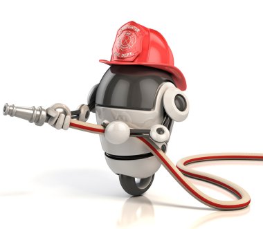 Robot firefighter clipart