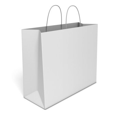 Blank shopping bag isolated over white background clipart