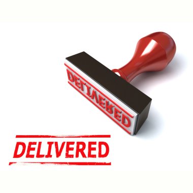 3d stamp delivered clipart