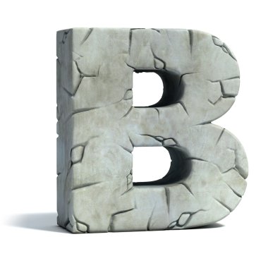 Letter B cracked stone 3d font