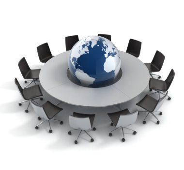 Global politics, diplomacy, strategy, environment, world leadership 3d concept clipart