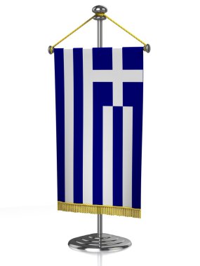 beyaz izole Yunanistan masa bayrağı