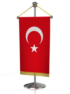 Turkey table flag isolated on white clipart