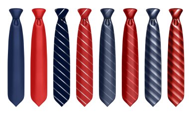 Neck tie set 3d illustration clipart