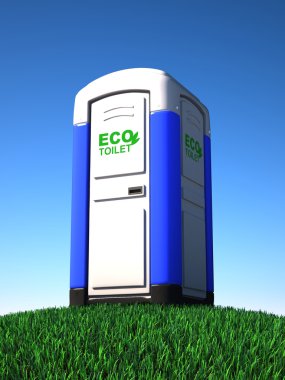 Portable toilet on grass