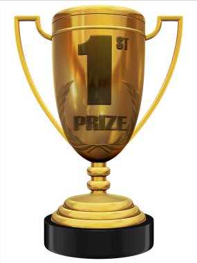 First prize 3d trophy clipart