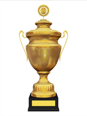 3d isolated golden trophy clipart