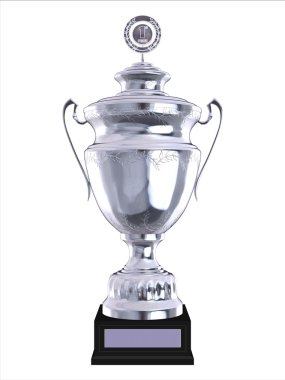 Silver 3d trophy isolated clipart