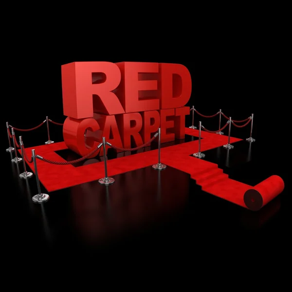 Roter Teppich über dem Hintergrund — Stockfoto