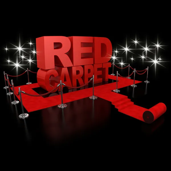 Roter Teppich über dem Hintergrund — Stockfoto