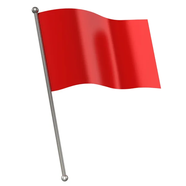 Bandeira vermelha isolada — Fotografia de Stock