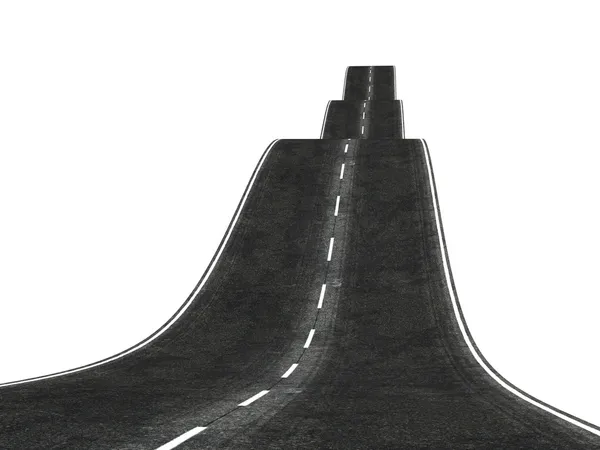 Wavy 3d road disappearing over the horizon — Stock Photo, Image