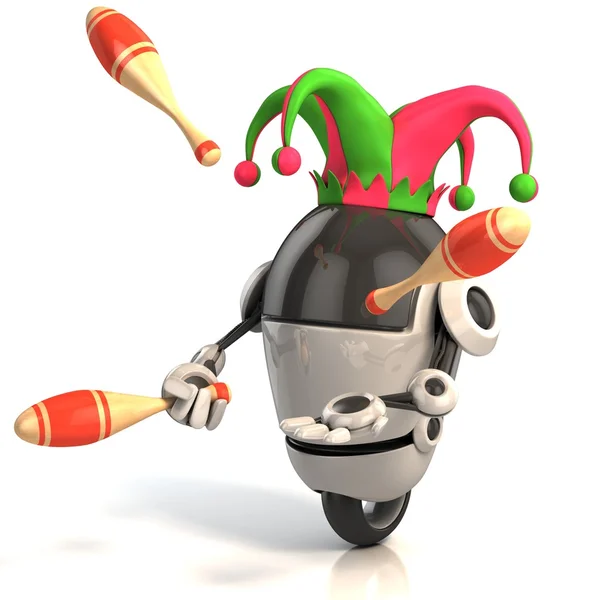 Robot jester - entertainer — Stock Photo, Image