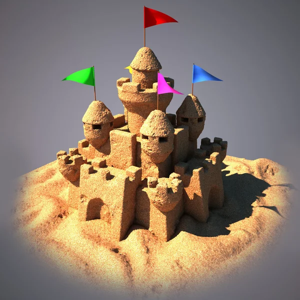 3d sand castle — Stock Photo, Image