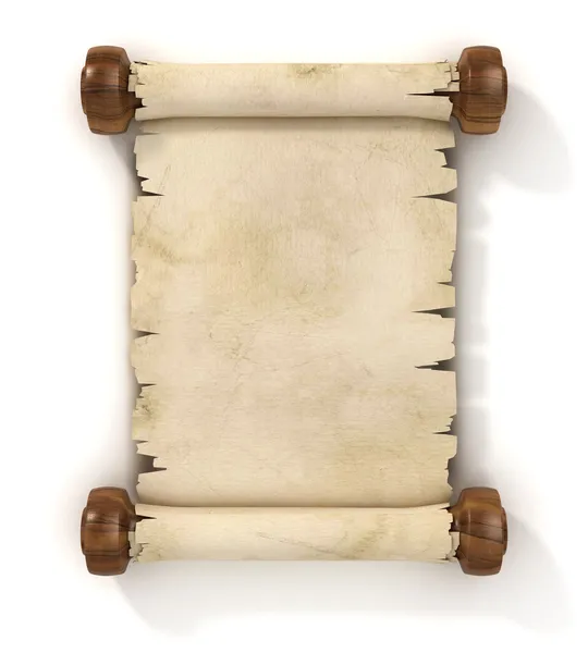 Papirusztekerccsel fehér háttér — Stock Fotó