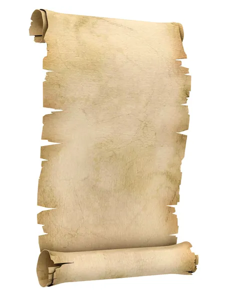 Пергаментна прокрутка на білому тлі — стокове фото