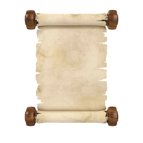Parchment scroll on white background — Stock Photo, Image