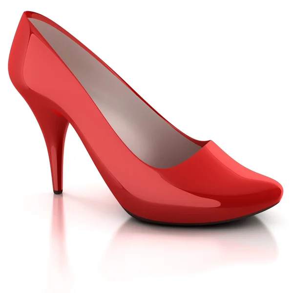Chaussure femme rouge isolée — Photo