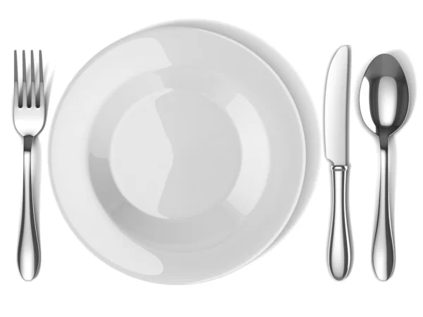 Plate and silverware — Stock Photo, Image
